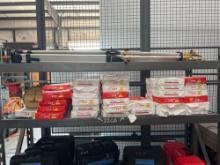 CONTENTS OF SHELF: MODEL 5 SCALE; QTY OF REAMS OF PRINTER/COPIER PAPER SUPPORT EQUIPMENT
