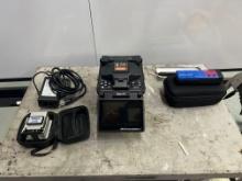 SHINHU X950 RIBBON FIBER FUSION SPLICER KIT, SN 20020052, WITH CLEVER, CABLES, HOT JACKET REMOVER