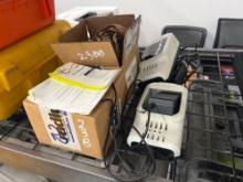 (2) DIGI TRAK F SERIES BATTERY SHARGERS & (2) NEW BATTERIES SUPPORT EQUIPMENT
