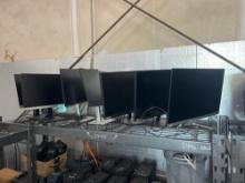 CONTENTS OF SHELF: (3) HP; (2) SCEPTRE; (2) DELL DESKTOP MONITORS SUPPORT EQUIPMENT