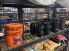 CONTENTS OF SHELF: ASST'D HEAT FUSE COUPLERS & 2 ROLLS OF UNDERGROUND UTILITY CAUTION TAPE SUPPORT