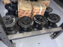 (4) YANMAR EXCAVATOR BOTTOM ROLLERS SUPPORT EQUIPMENT