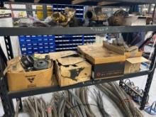 CONTENTS OF SHELF: (4) BRAKE SHOE KITS, MISC PARTS SUPPORT EQUIPMENT