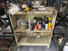 2 COMPARTMENT STEEL CABINET AND CONTENTS: MISC LUBRICANTS SUPPORT EQUIPMENT