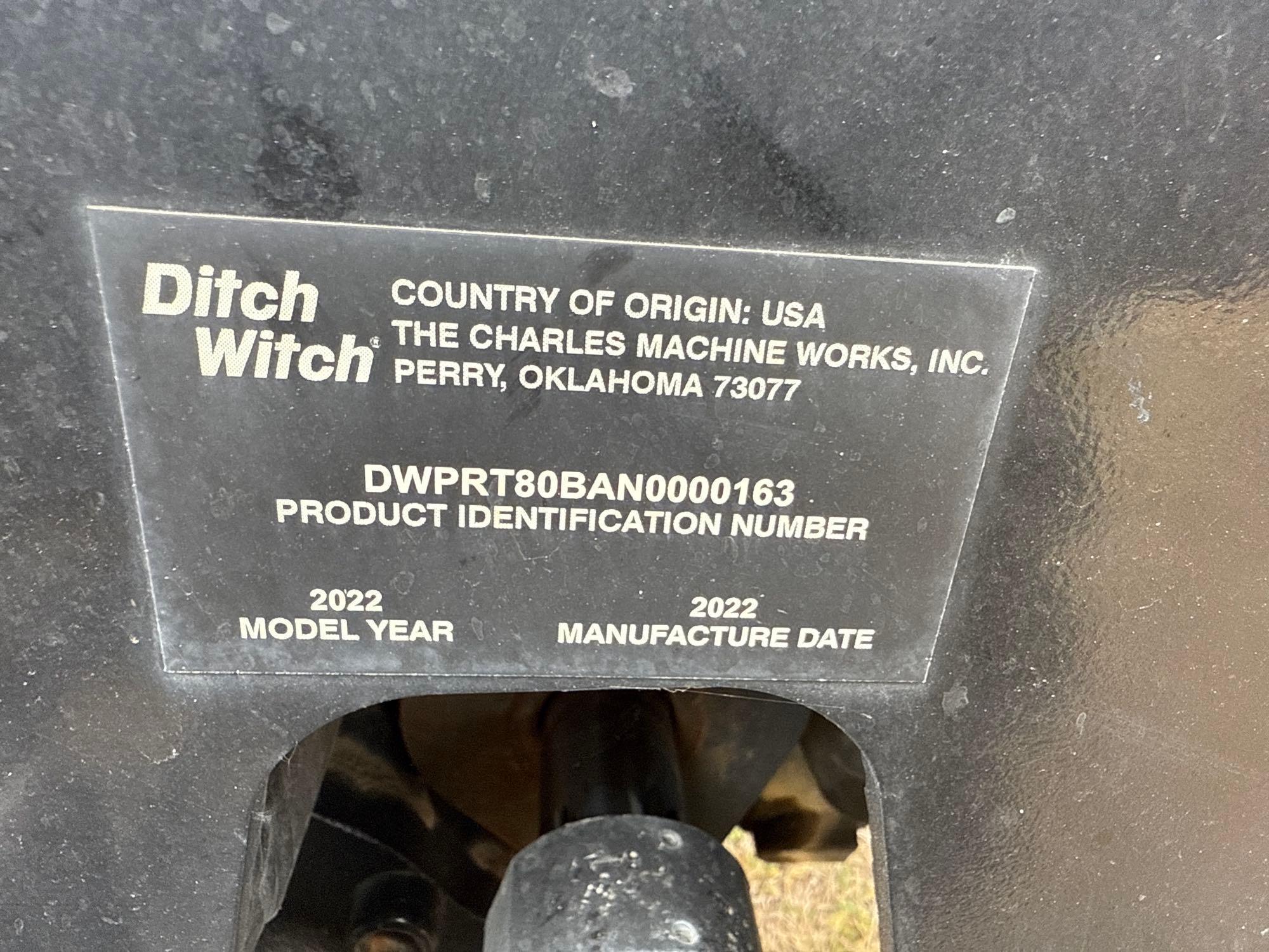 2022 DITCH WITCH RT80 TRENCHER SN:000163 4x4, powered by diesel engine, equipped with ROPS, front 6