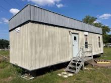 2000 PVC 12FTX35FT OFFICE TRAILER equipped with air conditioning, steps, office furniture, towable.