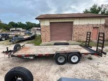 TRIPLE CROWN 24FT. TAGALONG TRAILER VN:N/A equipped with 24ft. deck, ramps, tandem axle.