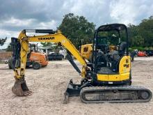 2018 YANMAR VIO35-6A HYDRAULIC EXCAVATOR SN: AJL912 powered by diesel engine, equipped with OROPS,