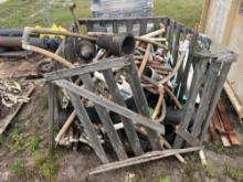 PALLET OF VARIOUS CAST IRON FITTINGS AND PLASTIC HOSES