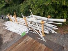 MIXED PVC PIPE LOT, includes used PVC pipe and conduit in assorted diameters and lengths, stored in