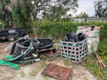 (4) PALLETS OF MISC, including suction hose, PVC pipe coupling reducers with stainless steel