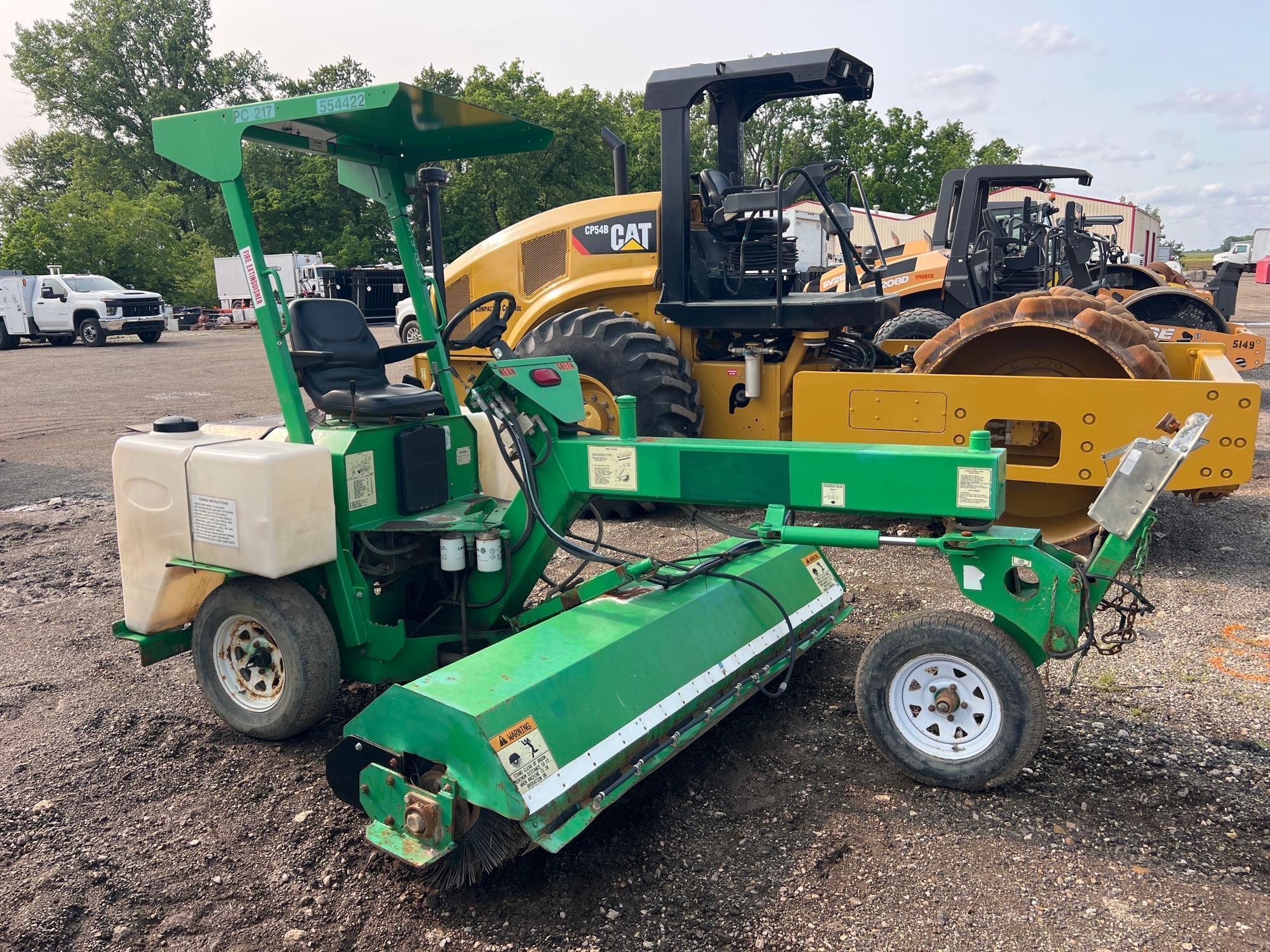 LAYMOR SM300 SWEEPER VSN:34608 powered by diesel engine, equipped with OROPS, 8ft. sweeper, water