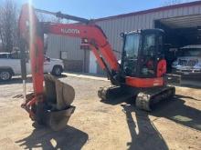 2017 KUBOTA U55-5R3A HYDRAULIC EXCAVATOR SN:26301 powered by Kubota diesel engine, equipped with