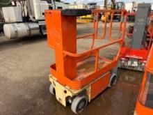 JLG 1230ES SCISSOR LIFT SN:'0200222487 electric powered, equipped with 12ft. Platform height, slide