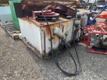 (3) COMPARTMENT OIL SKID TANK W/ GRACCO HOSE REELS SUPPORT EQUIPMENT