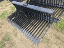 NEW 72IN. FINE SKELETON BUCKET W/ LOW SIDE SKID STEER ATTACHMENT