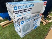 NEW COOL LIVING 12,000 BTU MINI SPLIT HEAT & COOL COMPLETE DIY KIT -115 VOLT NEW SUPPORT EQUIPMENT