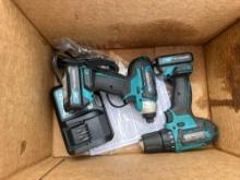 NEW MAKITA 12 V-- 2 PC KIT, DRIVER - DRILL- IMPACT DRIVER - CT232- 1 YR FACTORY WARRANTY -RECON NEW