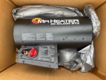 NEW MR. HEATER 60,000 BTU FORCED AIR HEATER NEW SUPPORT EQUIPMENT