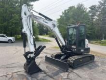2018 BOBCAT E55 HYDRAULIC EXCAVATOR powered by diesel engine, equipped with Cab, air, heat, front