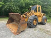 CAT 980B RUBBER TIRED LOADER powered by diesel engine, equipped with EROPS, GP bucket.