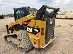 CAT 289D RUBBER TRACKED SKID STEER SN:TAW08590 powered by Cat diesel engine, equipped with EROPS,
