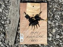 NEW (10) CAT KEYS NEW SUPPORT EQUIPMENT
