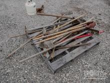 LOT OF SHOVELS & RAKES SUPPORT EQUIPMENT