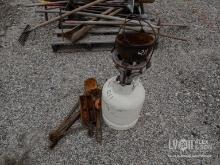 PROPANE LEAD SMELTING SET UP W/ ACCESSORIES SUPPORT EQUIPMENT