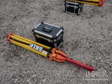 NEW SKLP LASER LEVEL SURVEY EQUIPMENT includes batteries, receiver, tripod and grade rod.