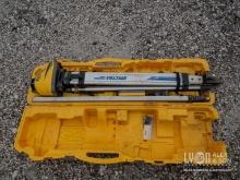 SPECTRA PHYSICS LL300 ROTARY LASER WITH TARGET AND TRIPOD AND GRADESTICK SUPPORT EQUIPMENT.
