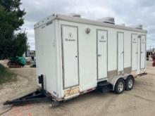 8-STALL PORTABLE BATHROOM STATION ON TRAILER SOLD BILL OF SALE ONLY, NO TITLE