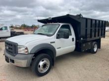 2005 FORD F550 DUMP TRUCK VN:C65742 powered by 6.0L diesel engine, equipped with automatic