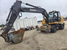 JOHN DEERE 190D W RUBBER TIRED EXCAVATOR SN:1FF190DWEED031216 powered by John Deere diesel engine,