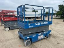 GENIE GS2646 SCISSOR LIFT SN:GS460679449 electric powered, equipped with 26ft. Platform height,