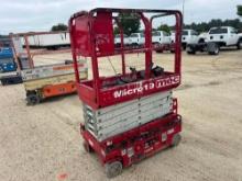 2018 MEC MICRO 19 SCISSOR LIFT SN:16900391 electric powered, equipped with 19ft. Platform height,