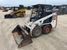 BOBCAT 553 SKID STEER SN:516313363 powered by Kubota diesel engine, equipped with rollcage,