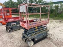 SKYJACK SJIII3219 SCISSOR LIFT SN:22003212 electric powered, equipped with 19ft. Platform height,