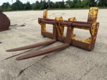 FORKS RUBBER TIRED LOADER ATTACHMENT for Komatsu WA500/ Cat 980 Class.