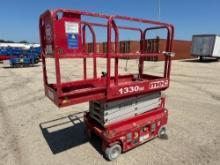 MEC 1330SE SCISSOR LIFT SN:276 electric powered, equipped with 13ft. Platform height, slide out