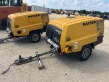 KAESER M50 AIR COMPRESSOR SN:6658 powered by diesel engine, trailer mounted. SOLD BILL OF SALE ONLY,