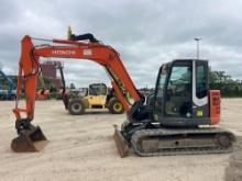 HITACHI ZX85USB-3 HYDRAULIC EXCAVATOR SN:83199 powered by diesel engine, equipped with Cab, air,