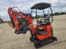 NEW AGT QK18K-C HYDRAULIC EXCAVATOR powered by Kubota diesel engine, 15hp, digging bucket.