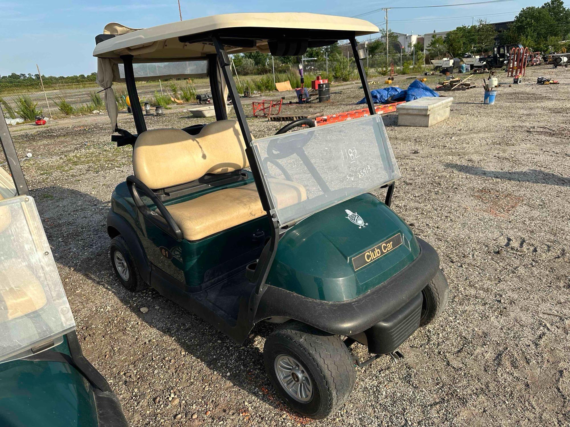 CLUB CAR GOLF CART electric powered. SOLD BILL OF SALE ONLY, NO TITLE.