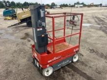 SKYJACK SJ12 SCISSOR LIFT SN:12597 electric powered, equipped with 12ft. Platform height, slide out