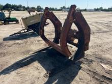 TREE FORKS W/ HYDRAULIC GRAPPLE RUBBER TIRED LOADER ATTACHMENT