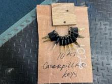 NEW (10) CATERPILLAR KEYS NEW SUPPORT EQUIPMENT