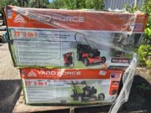 PALLET OF YARD FORCE WALK BEHIND LAWN MOWER W/ B & S ENGINE ( 6 PER PALLET ) NEW SUPPORT EQUIPMENT