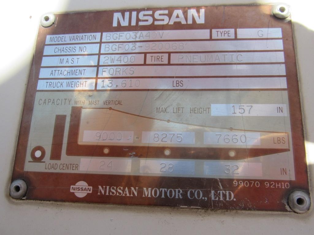 9000 Lbs Nissan Forklift-