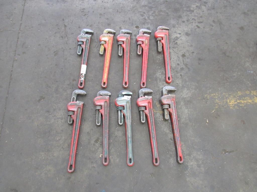 (Qty - 10) Pipe Wrenches-